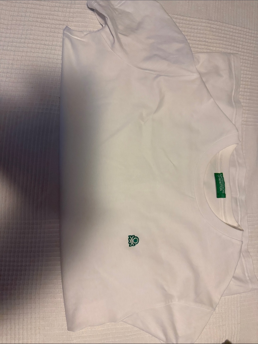 United Colors Of Benetton White Tee with Small Green Logo